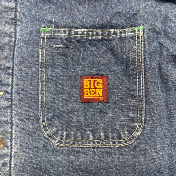 Vintage Wrangler Big Ben Denim Chore Jacket Men's Sz M/L - Picture 5 of 16